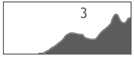 Histogram jasů a stínů přeexpozice na fotografii (bílá