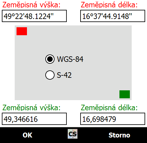 Obr.6.1: Zadávání parametrů u nové mapy Nyní pokud proběhlo načtení v pořádku, je na dříve bílé ploše vidět zobrazená mapa. S touto mapou je moţné dále pracovat několika způsoby.