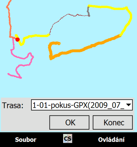 opakovaně upravit, či zpřesnit pomocí ovládacích prvků v podobě šipek. Jednoduchá šipka posouvá hranici o jeden bod v trase a dvojitá pak o dvacet.