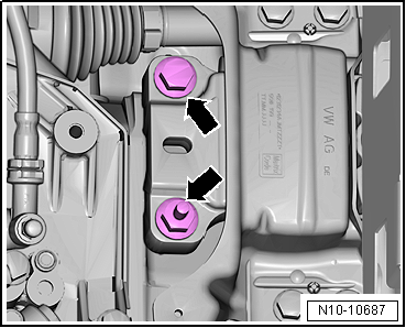 1,2/63; 77 kw TSI Motor 08.2013 Hinweis Schrauben, die mit Weiterdrehwinkel festgezogen werden, ersetzen. Selbstsichernde Muttern und Schrauben sowie Dichtringe, Dichtungen und O-Ringe ersetzen.