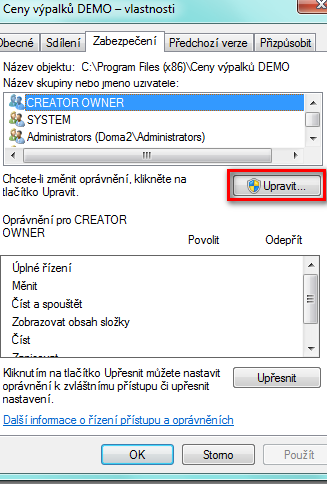 Obrázek 16 otevření okna