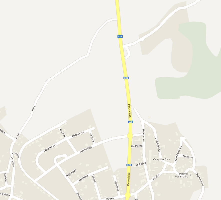 Dnes je zrealizována část obslužných komunikací. Rozsah je patrný i ze zadání. Tyto komunikace jsou hlavními páteřemi, na které se dále navazuje.
