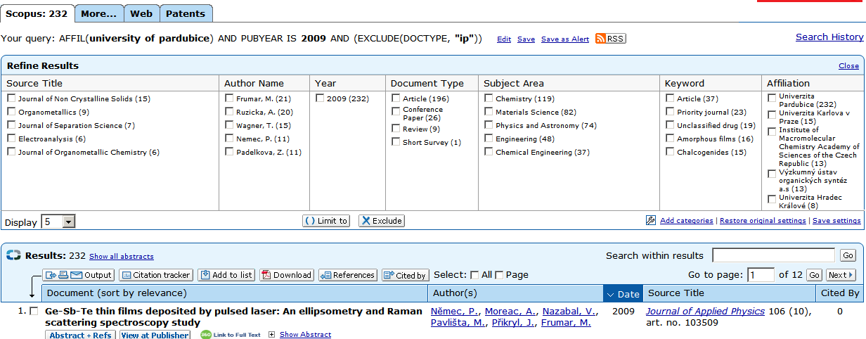 Dotaz: AFFIL (University of