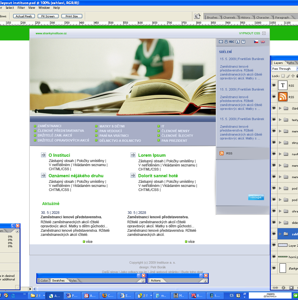 9. Přílohy Printscreen lay-outu v