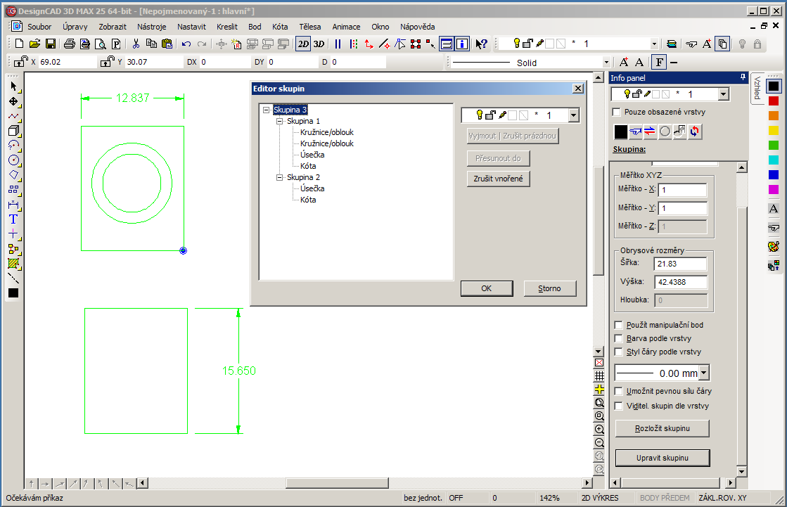 64-bit verze; Export/Import ; Editor skupin S programem DesignCAD 3D Max 25 přichází zásadní novinka.