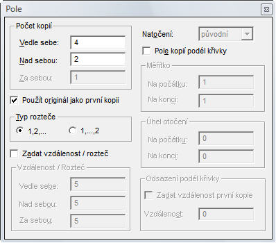 Pole; Průhlednost skla; Mlha; Zavři vše; Ulož.