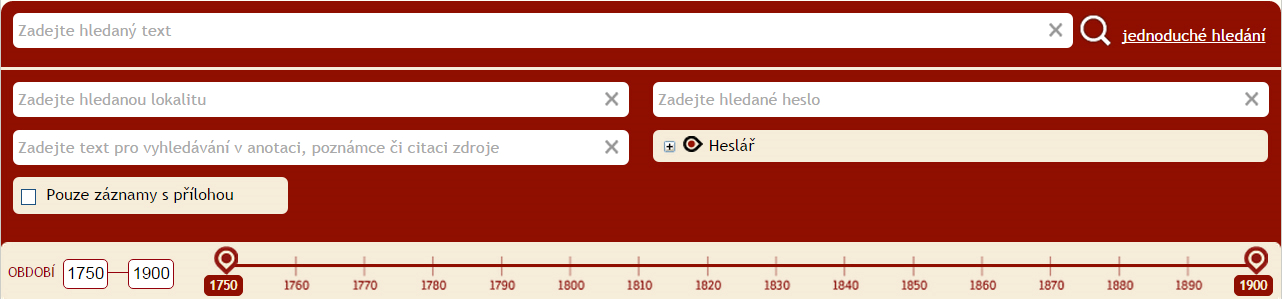 Po zadání konkrétního dotazu je možné opětovným kliknutím panel sbalit. Nadále jsou v něm uvedeny zvolené podmínky, které odpovídají v mapě zobrazeným datům. 4.1.6.