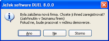 13 4. Tlačítkem Další spustíme načtení dat. >>> Poznámka Nově založená firma není zaregistrována a platí pro ni omezení demoverze.