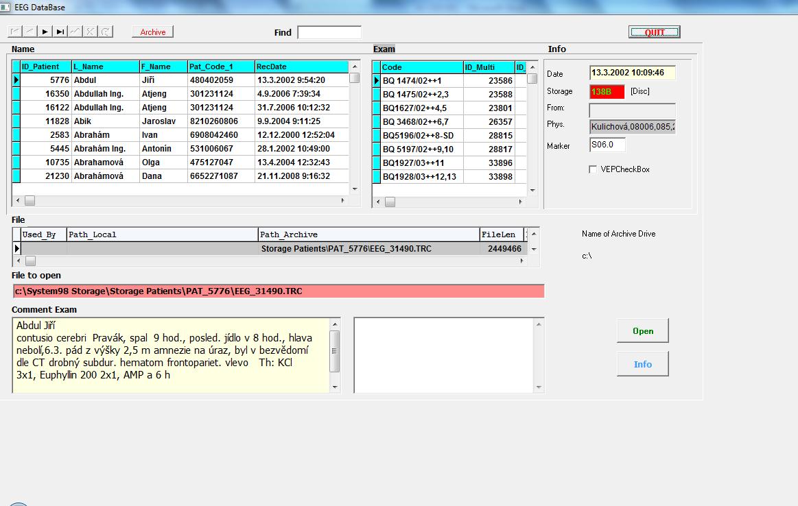 EEG program WaveFinder.