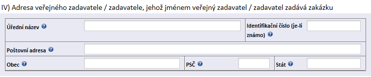 PROVOZNÍ ŘÁD - Příloha 3 Identifikační číslo (je-li známo) - zadavatel povinně uvede identifikační číslo (pokud mu bylo přiděleno (text, 8 znaků, validní identifikační číslo organizace), např.