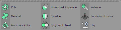 Spojovací objekt nám bude nápomocen při tvorbě skupiny objektů, při skládání finálního objektu z jeho částí - tj. například hrneček položený na stole. Dalšími nástroji jsou Konstrukční rovina a Osy.