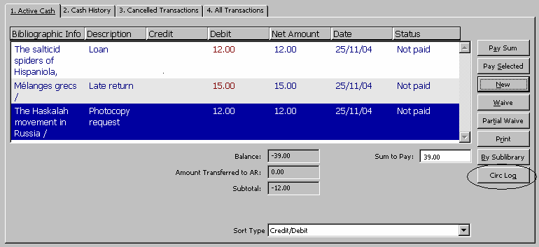 16.1.2 Zobrazení logu pro výpůjční nebo platební transakce Ze seznamu výpůjček čtenáře z uzlu Výpůjčky pro danou jednotku můţete otevřít Log pro Výpůjčky.