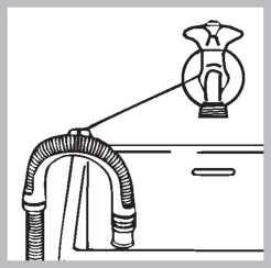 Připojení odtokové hadice Kabel by se neměl ohýbat nebo být skřípnutý.! Napájecí kabel smí měnit pouze autorizovaný technik. Varování!