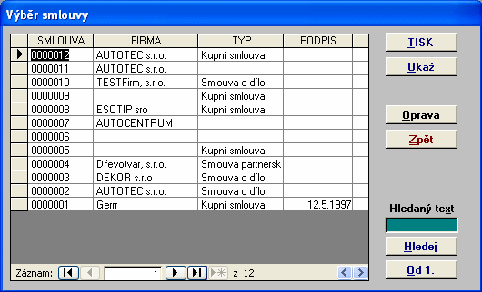 16 Konfigurace Tisk přehledů smluv 1.7.6 Tisk smlouvy Funkce Tisk smlouvy umožňuje kompletní tisk smlouvy vytvořené v systému Soft-4-Sale.