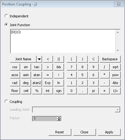 Kinematic editor 30 Obrázek 50 Kinematic Editor V případě pokročilé kinematiky, lze v kinematic editoru nastavit vzájemné propojení Jointů.