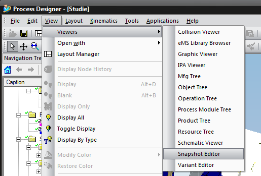 Snapshot Editor 2 V centru se nachází Graphic Window, okna vlevo slouží k procházení zdrojů. V okně Object Tree se nachází krom zdrojů, i jednotlivé cesty, lokace, framy apod.