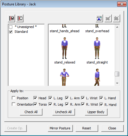 Human Postures 6 Process Simulate je kombinovaným nástrojem pro simulaci jak robotických pracovišť, tak i pro simami manuálních operací člověka a jejich vzájemného působení. Část 1.