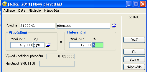 8 Modul Zásoby - Základy ovládání 1 Nyní můžeme pořizovat doklady s jednou nebo druhou MJ Na sestavách bude MJ referenční Když chybí