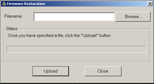 1.4. STÁVAJÍCÍ NÁSTROJE Obrázek 1.1: Firmware Restoration v1.3.0.0 - nástroj od firmy Asus zachování všech jeho vlastností a snadnosti použití.