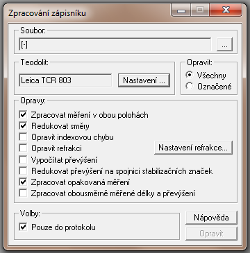 . (3.3) Dále je provedena redukce na směr počátečního bodu osnovy:. (3.4) Redukce není nutná, ovšem já jsem ji pro lepší přehlednost měřených směrů pouţila.