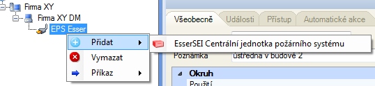 UTB ve Zlíně, Fakulta aplikované informatiky, 2012 57 Pod zařízením řadiče sběrnice je zavedena požární ústředna, viz obr.