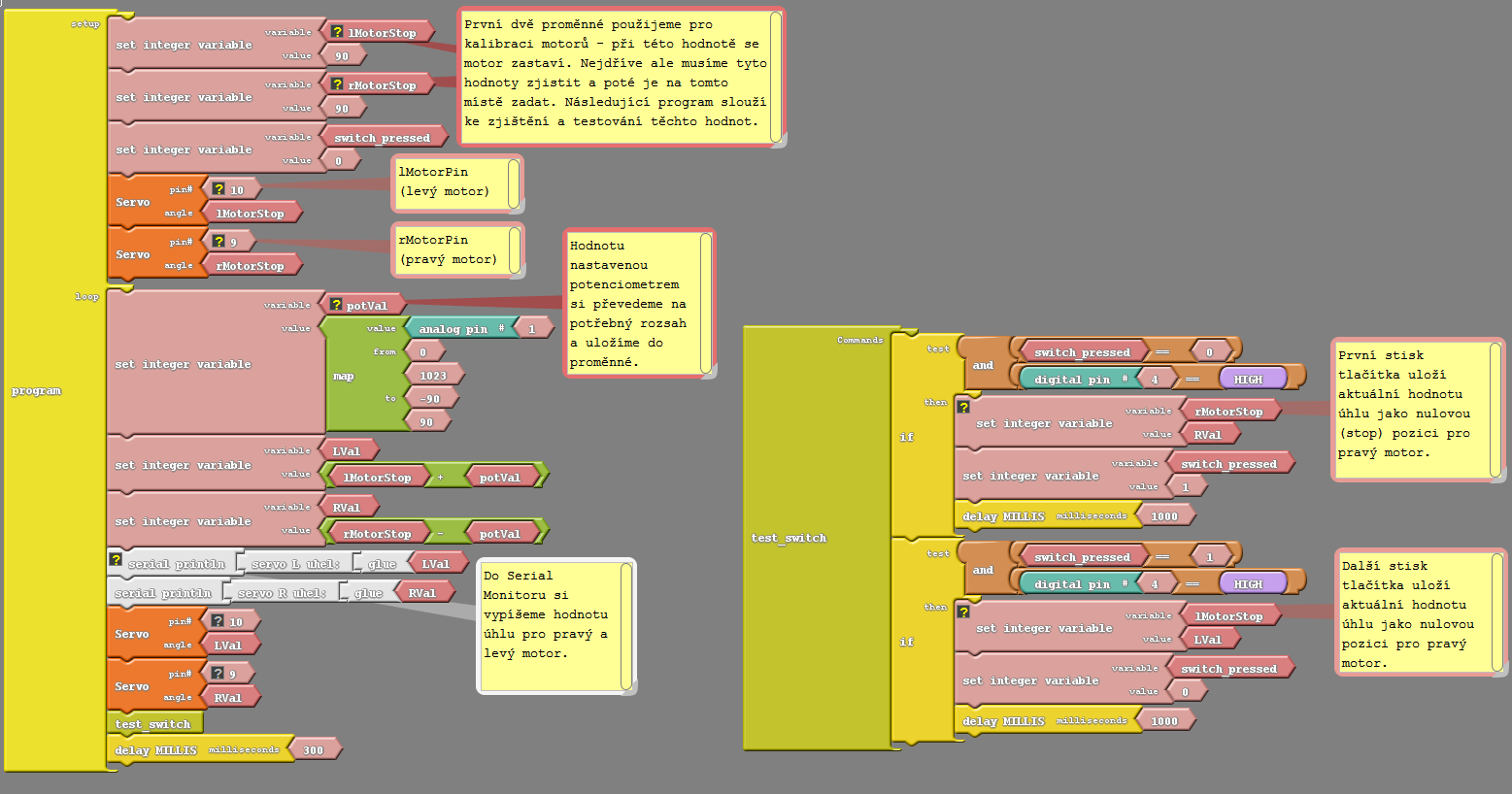 program č. 1 (ArduBlock) nastavení a testování www.tfsoft.cz/m-bitbeam/resources/l07-ferda-p01-v01r01.