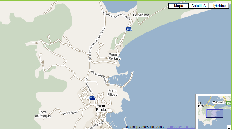PORTO ERCOLE N co-ordinate GPS Google / NE type of Camper place Parking spot ( ) Address 58018 PORTO ERCOLE