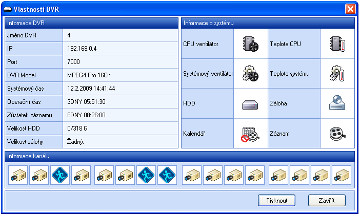 2. Kontextové menu DVR 1) Živý spustí živé monitorování pro vybrané DVR 2) Vzdálené vyhledávání otevře okno pro vzdálené vyhledávání záznamů 3) Místní vyhledávání otevře okno pro místní vyhledávání