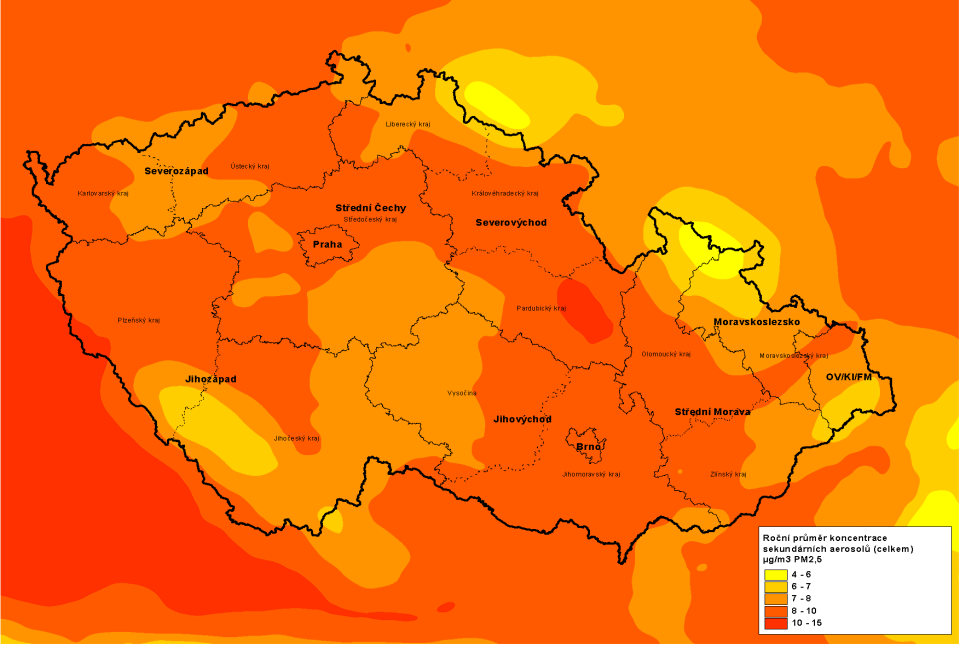 pozaďových a dopravních lokalitách, vyplývá, že sekundární částice (zejména síran a dusičnan amonný) zde mohou tvořit až 50 % hmotnosti frakce PM 10 a až 90 % frakce PM 1.