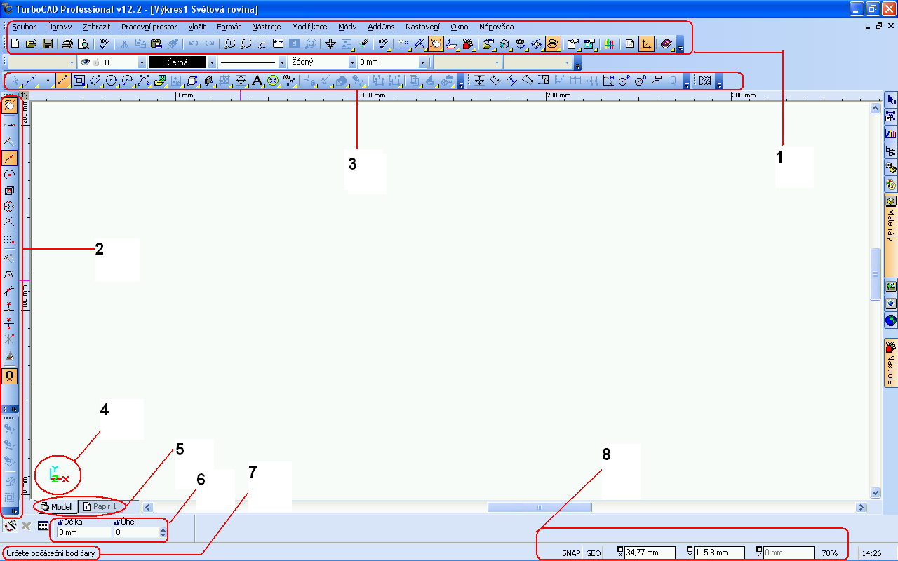 Návod na modelování skříně ve 3D v programu TurboCad Zpracoval: Zíka Petr 8.9.2008 Po spuštění programu TurboCad si zvolíme nový výkres. Seznámení se základními funkcemi a ikonami.. 1.