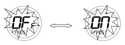 MENU OCHRANY PROTI MRAZU (FROST) Vstupem do menu ochrany proti mrazu vám bude umožněno zapínat či vypínat režim ochrany proti mrazu u modelu ST320RF.