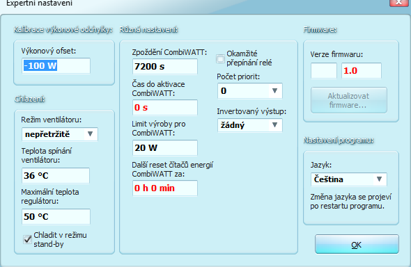 Volba zařízení je-li ovladač správně nainstalován, zobrazuje aktivní zařízení, např. FTDI USB1 (FT232R USB UART, SN: ).