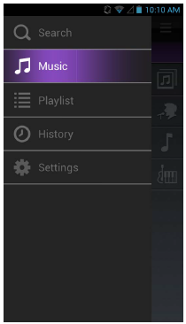 Používání aplikace BenQ Audio 15 V černé oblasti v horní části se zobrazí informace o aktuální skladbě. Po klepnutí na obrázek alba lze aktuální album přehrát/pozastavit.