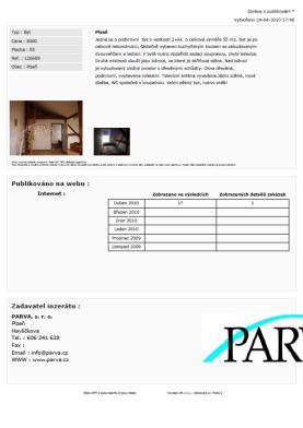 V detailní statistice uvidíte souhrn zakázky (popis, fotografie apod.). Tyto informace odpovídají aktuálnímu stavu a můžou se lišit od stavu, v jaké byla zakázka uložena poprvé.