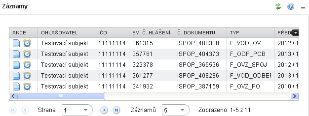 Vyhledávání podle typu hlášení Vyhledá formuláře ke konkrétní ohlašovací povinnosti. Přehled ohlašovacích povinností a kódů formulářů je dostupný na www.ispop.cz (záložka Ohlašování v roce 2014).