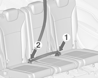Sedadla, zádržné prvky 51 Vyjmutí Nastavte výšku tak, aby pás vedl přes rameno. Pás nesmí vést přes krk nebo horní část paže. Neprovádějte nastavení za jízdy.