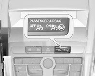 56 Sedadla, zádržné prvky Systém airbagu předního spolujezdce může být vypnut klíčem ovládaným spínačem na pravé straně přístrojové desky.