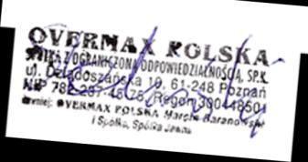 Declaration of Conformity We, the undersigned: Manufacturer: Overmax Polska Spółka z Ograniczoną Odpowiedzialnością, S.K. Address, City: ul.