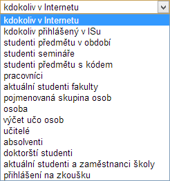 Práva v předmětovém správci souborů jsou implicitně nastavená pro všechny v internetu, tj. k materiálům se dostanou i osoby bez přístupu do ISu.