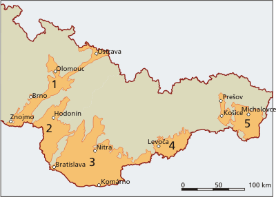 Obrázky Obr. 1: Stratigrafické schéma neogénu karpatské předhlubně a vídeňské pánve na Moravě. 4 Obr.