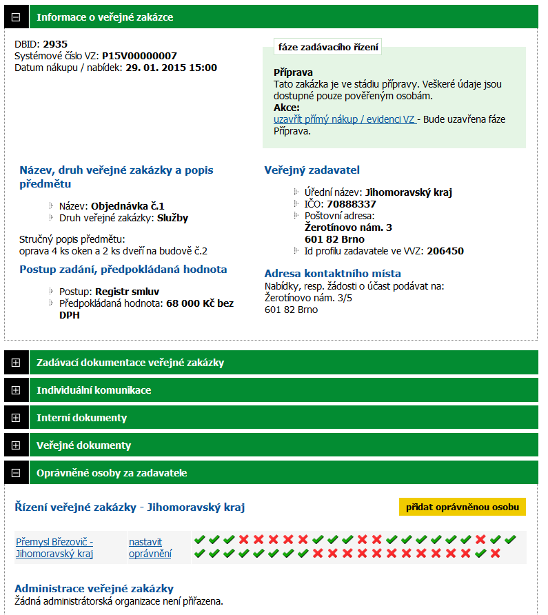 - nebo pomocí funkce Vyhledávání kde v poli Druh zadávacího řízení vybereme registr smluv 4.