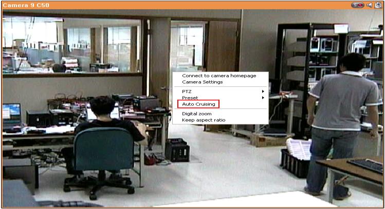 HW NVR uživatelský manuál 3. Vraťte se na stránku Monitoru NVR. Pravým kliknutím na okno Speed dome kamery zobrazíte nabídku operací. Zvolte Patrola. 4.