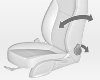 50 Sedadla, zádržné prvky Nastavte stehenní oporu tak, aby byla mezi okrajem sedadla a kolení jamkou mezera široká přibližně dva prsty.