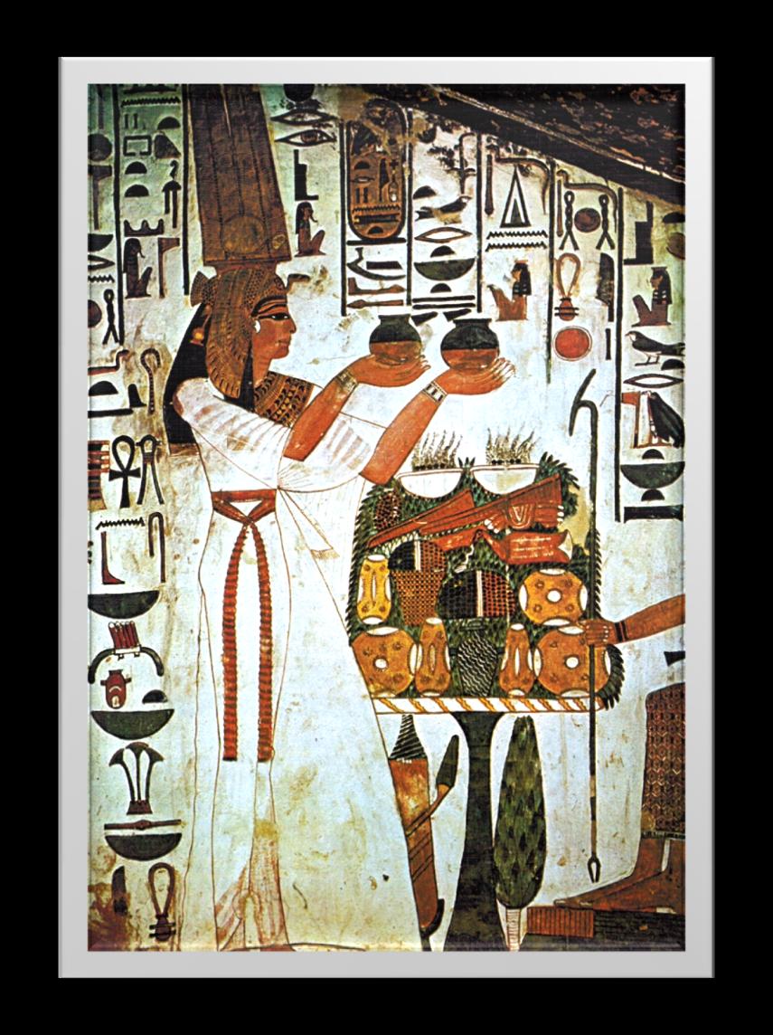 Královna Nofretari obětuje bohyni Ésetě malba z královnina hrobu snaha o pravdivé