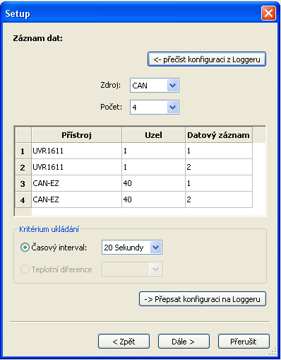 Nahrávání dat z hodnot CAN-EZ (BL-NET Pro datový přenos potřebujeme Bootloader BL-NET (od verze 2.17). Program Winsol (od verze 2.
