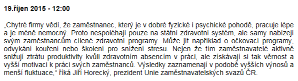 Parlamentu ČR, zástupcům zdravotních