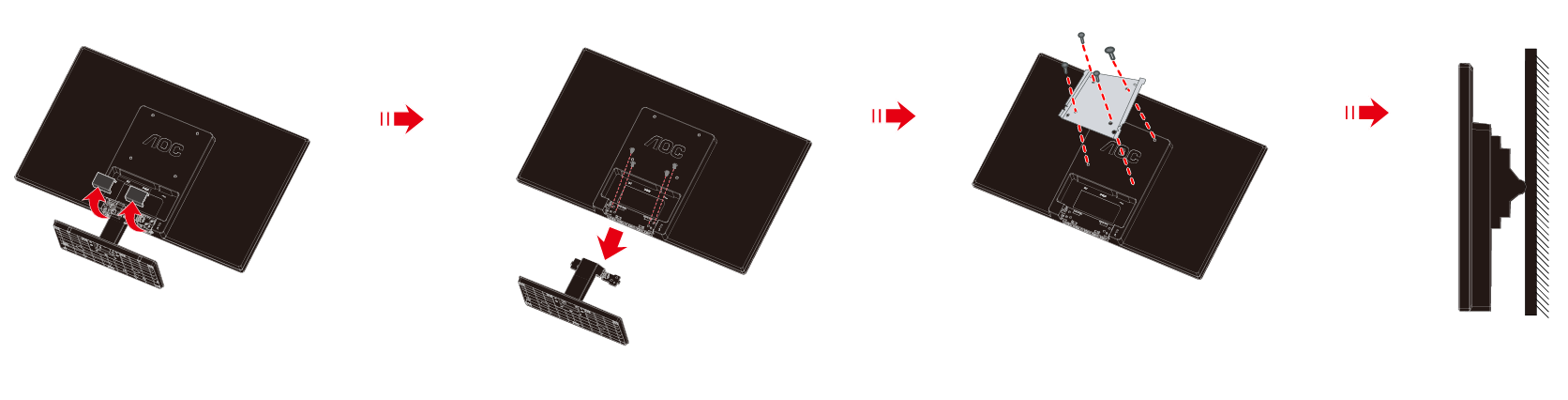 Připevnění závěsného rameme Příprava pro montáţ na doplňkové závěsné rameno. Tento monitor lze připevnit na závěsné rameno, které lze zakoupit samostatně.