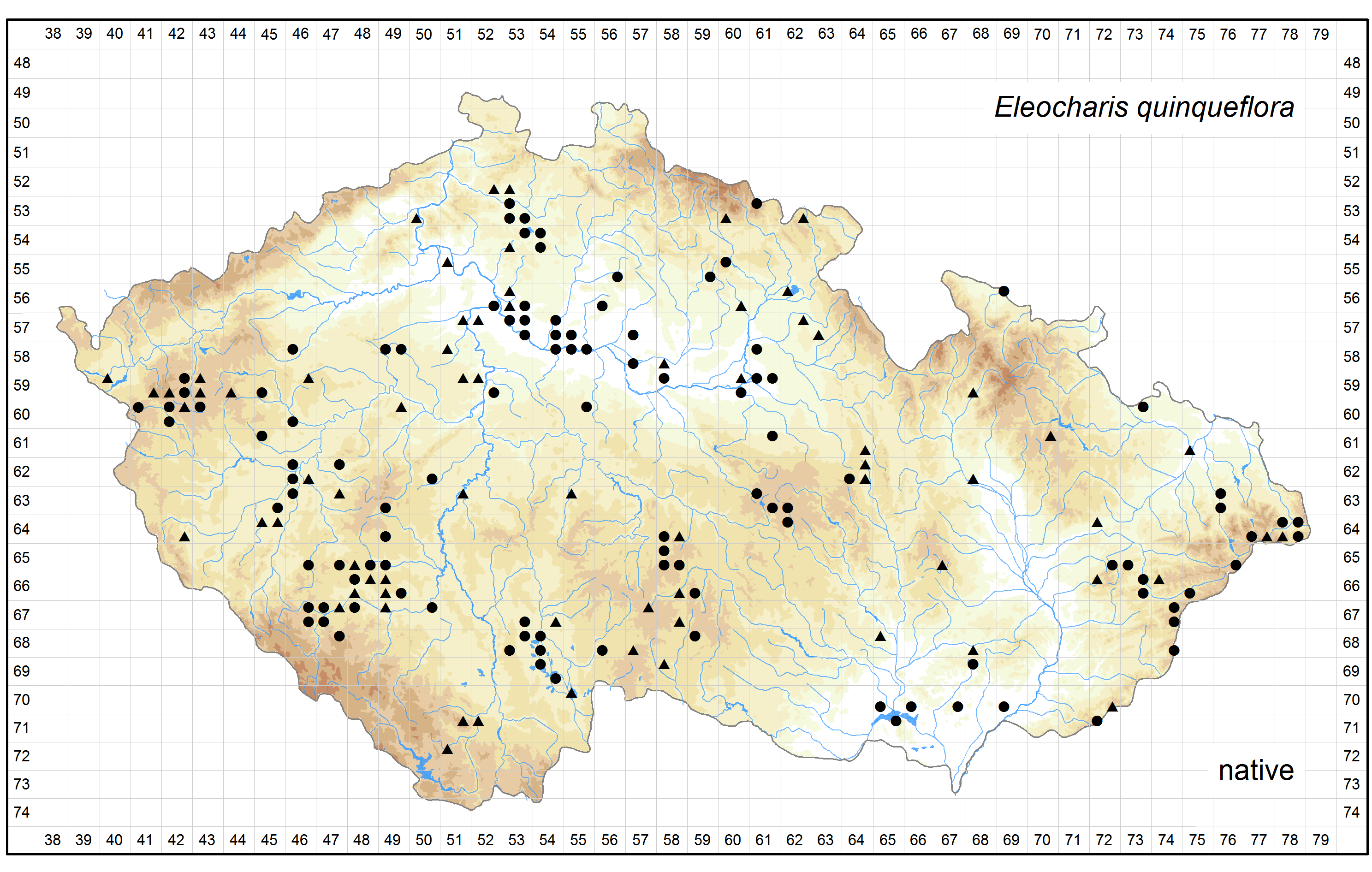 Distribution of Eleocharis quinqueflora in the Czech Republic Author of the map: Petr Bureš Map produced on: 18-11-2015 Database records used for producing the distribution map of Eleocharis