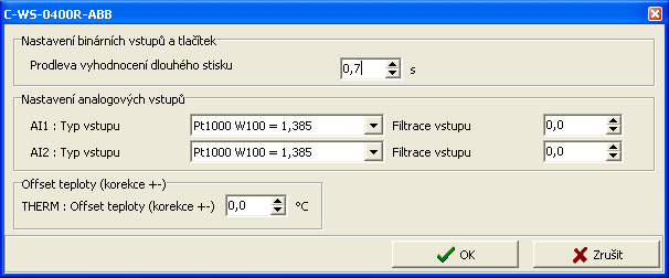 3.47. C-WS-0400R-ABB 3.47.1. Konfigurace Obr. 3.176 Konfigurace modulu U modulu jsou vstupní svorky DI/AIx sdílené pro binární a analogové vstupy (binární a analogové zařízení).