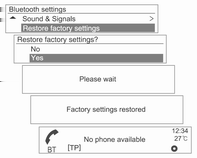 122 Telefon Pro opětovné nastavení Bluetooth settings (Nastavení Bluetooth) na výchozí hodnoty použijte ovladač s